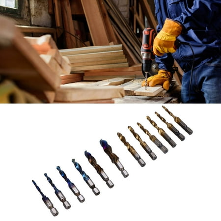 Garosa 12Pcs Combined Tap Drill Bit Set HSS Metric Blue Plating Imperial Ti Plated 1/4in Hex Shank Metric Imperial Tap Drill Bits
Garosa 12Pcs Combined Tap Drill Bit Set HSS Metric Blue Plating Imperial Ti Plated 1/4in Hex Shank Metric Imperial Tap Drill Bits