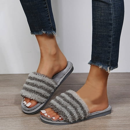 Slippers For Women Women S Fashion Round Toe Flat Color Matching Large Size Plush Casual Slippers Womens Slippers
Slippers For Women Women S Fashion Round Toe Flat Color Matching Large Size Plush Casual Slippers Womens Slippers