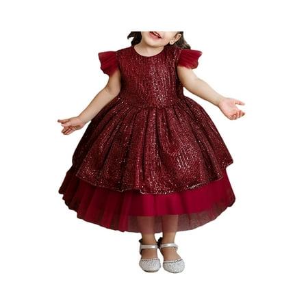 Chollius Little Girls Lovely Formal Princess Dress and Headdress Fly Sleeves Round Collar Sequins Yarn Skirt
Chollius Little Girls Lovely Formal Princess Dress and Headdress Fly Sleeves Round Collar Sequins Yarn Skirt