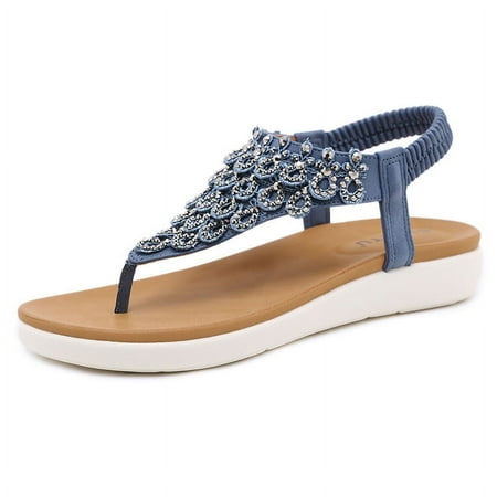 Women s Flat Sandals Dress Bohemian Summer Beach Shoes Casual Comfortable Boho Rhinestone Thong Flip-Flop Elastic Strappy
Women s Flat Sandals Dress Bohemian Summer Beach Shoes Casual Comfortable Boho Rhinestone Thong Flip-Flop Elastic Strappy