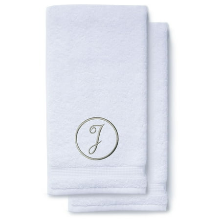 Monogrammed Hand Towels for Bathroom Kitchen Makeup | Personalized Gift for Wedding-Bridal | Custom Luxury Turkish Towel | Spa Collection Oversized 16 X 30 Inch Set of 2