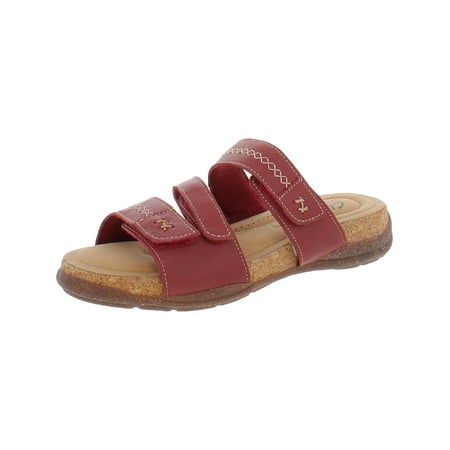 Clarks Womens Roseville Bay Leather Adjustable Slide Sandals