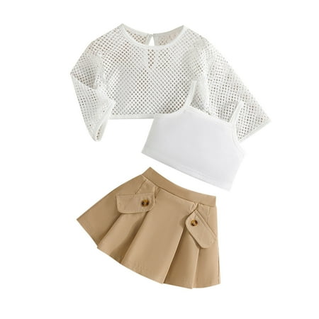 Kids Girls 3PCS Outfits Mesh Fishnet Long Sleeve Top And Skirt With Camisole Cute Baby Girl Clothes Baby Christmas Outfit Mommy And Me Fall Outfits
Kids Girls 3PCS Outfits Mesh Fishnet Long Sleeve Top And Skirt With Camisole Cute Baby Girl Clothes Baby Christmas Outfit Mommy And Me Fall Outfits