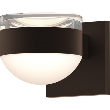 Wall Sconces 2 Light Bulb Fixture With Textured Bronze Finish Metal and Polycarbonate Integrated 5" 40 Watts