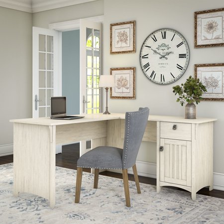 Maison Rouge Lucius Antique White L-shaped Storage Desk