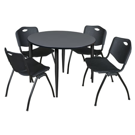 Regency Kahlo 48 in. Round Breakroom Table- Grey Top Black Base & 4 M Stack Chairs- Black
Regency Kahlo 48 in. Round Breakroom Table- Grey Top Black Base & 4 M Stack Chairs- Black