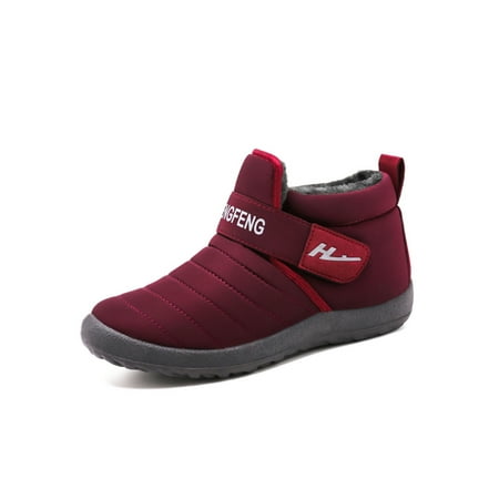 Frontwalk Men Snow Boots Low Heel Winter Warm Shoes Round Toe Booties Walking Lightweight Fuzzy Boot Women Solid Red 7.5
Frontwalk Men Snow Boots Low Heel Winter Warm Shoes Round Toe Booties Walking Lightweight Fuzzy Boot Women Solid Red 7.5