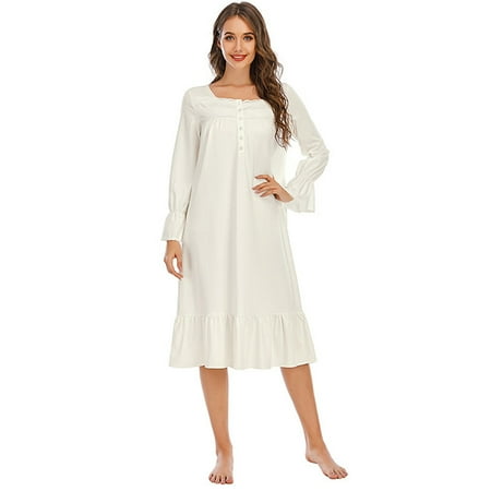WBQ Womens Nightgown Square Collar Long Skirt Nightdress Solid Color Long Sleeve Retro Sleep Skirt Casual Ruffle Pajamas Dress
WBQ Womens Nightgown Square Collar Long Skirt Nightdress Solid Color Long Sleeve Retro Sleep Skirt Casual Ruffle Pajamas Dress