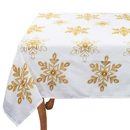 Fennco Styles Holiday Nivalis Collection Snowflake Design Decorative Tablecloth 60 W x 60 L - Gold Table Cover for Home Dining Table Christmas Décor Banquet Family Gathering and Special Occasion
Fennco Styles Holiday Nivalis Collection Snowflake Design Decorative Tablecloth 60 W x 60 L - Gold Table Cover for Home Dining Table Christmas Décor Banquet Family Gathering and Special Occasion