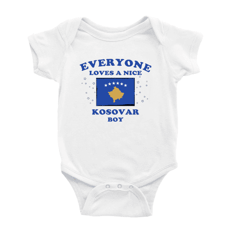 Everyone Loves a Nice Kosovar Boy Baby Bodysuit Newborn Clothes Outfits (White 3-6 Months)
Everyone Loves a Nice Kosovar Boy Baby Bodysuit Newborn Clothes Outfits (White 3-6 Months)