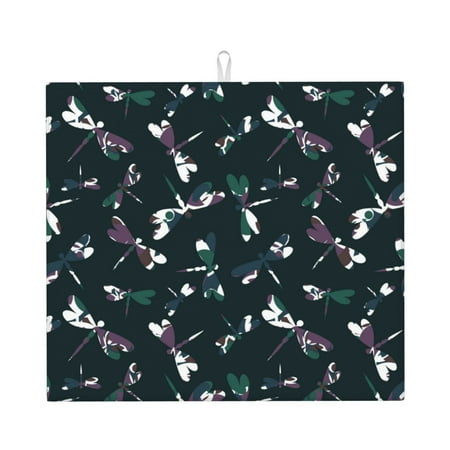 Dish Drying Mats for Kitchen Counter - Camouflage Dragonfly 16x18In Anti-Slip Absorbent Microfiber Drying Mat for Kitchen Counter Mat Dish Rack Mat with Hanging Loop
Dish Drying Mats for Kitchen Counter - Camouflage Dragonfly 16x18In Anti-Slip Absorbent Microfiber Drying Mat for Kitchen Counter Mat Dish Rack Mat with Hanging Loop