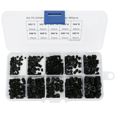 350Pcs Concave End Tightening Set 12.9 Grade High Strength Alloy Steel Fastener M3-M8
350Pcs Concave End Tightening Set 12.9 Grade High Strength Alloy Steel Fastener M3-M8