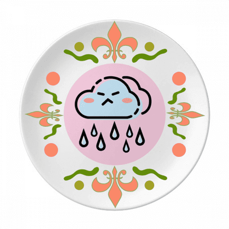 Animation Rain Overcast Flower Ceramics Plate Tableware Dinner Dish