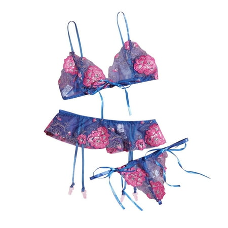 Zerlibeaful Lingerie for Women 3PCS Bra Garter Belt Bow Tie Sleepwear Underwear Flower Embroidery
Zerlibeaful Lingerie for Women 3PCS Bra Garter Belt Bow Tie Sleepwear Underwear Flower Embroidery