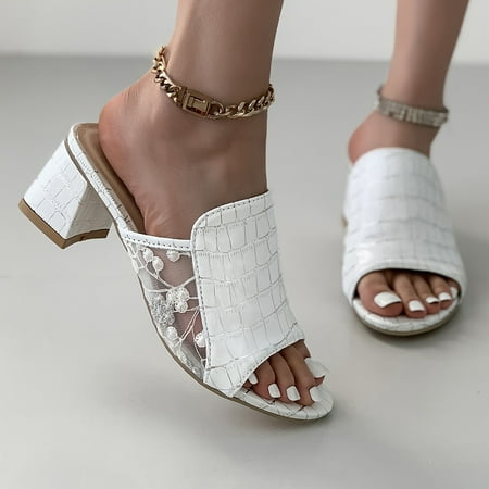 Women s Summer Slide Sandals Embroidered Mesh Chunky Heel Dress Sandals Elegant Party Shoes
Women s Summer Slide Sandals Embroidered Mesh Chunky Heel Dress Sandals Elegant Party Shoes
