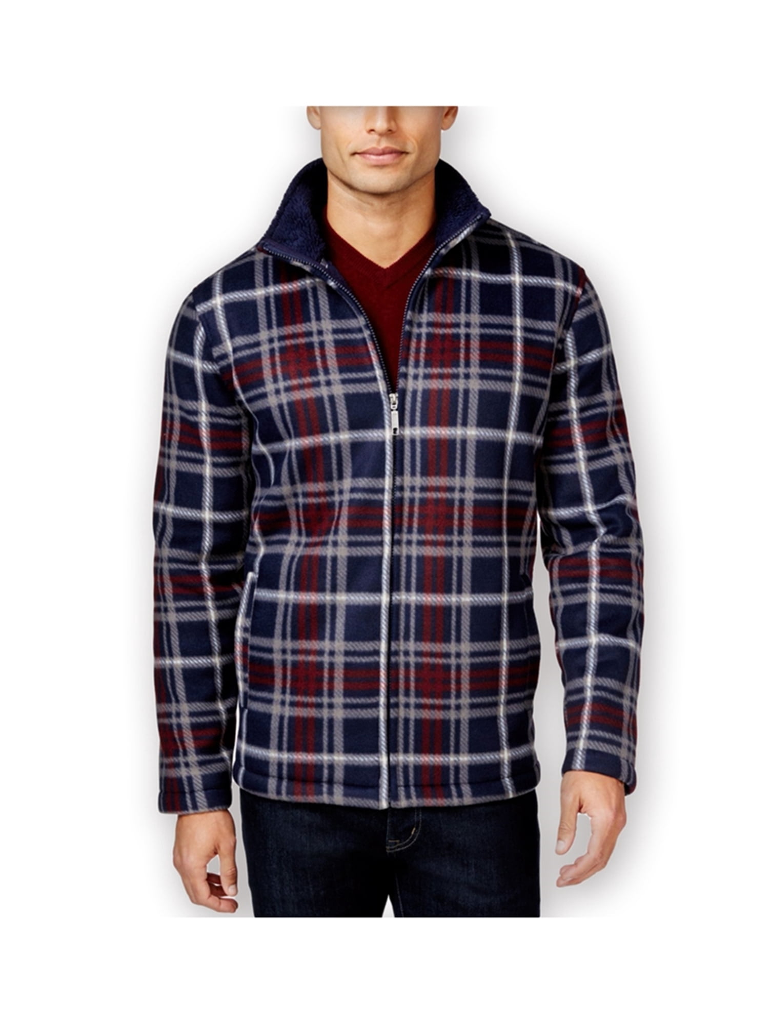 mens checked fleece jackets