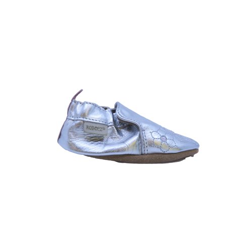 Pre-owned Robeez Girls Silver Booties size: 4 Infant