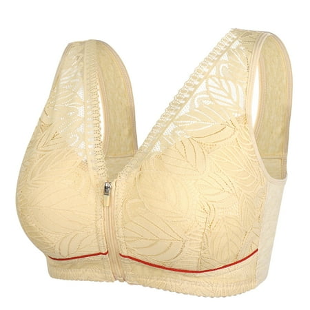 Riforla Women Lace Front Zipper Underwear Without Rims Vest Lace Plus Size Bra Yellow 46
Riforla Women Lace Front Zipper Underwear Without Rims Vest Lace Plus Size Bra Yellow 46
