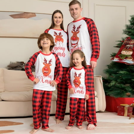 Esho Family Christmas Pajamas Matching Sets Xmas Long Sleeve Raglan Top + Pants Sleepwear Set Holiday Plaid PJs Jammies for Women/Men/Kids/Couples
Esho Family Christmas Pajamas Matching Sets Xmas Long Sleeve Raglan Top + Pants Sleepwear Set Holiday Plaid PJs Jammies for Women/Men/Kids/Couples