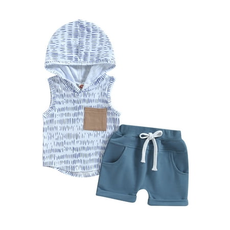 Sunisery Baby Boy Summer Outfit Hooded Tank Top with Pocket and Elastic Waist Shorts Set Infant Boy Clothes 0-3 Years
Sunisery Baby Boy Summer Outfit Hooded Tank Top with Pocket and Elastic Waist Shorts Set Infant Boy Clothes 0-3 Years