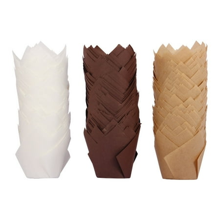 Baking Cups 2-1/4 White + Brown Tulip + Kraft (Base Diameter) x 4 (Wall Height) Grease Paper Baking Cupcake Muffin Liners Pack of 150
Baking Cups 2-1/4 White + Brown Tulip + Kraft (Base Diameter) x 4 (Wall Height) Grease Paper Baking Cupcake Muffin Liners Pack of 150