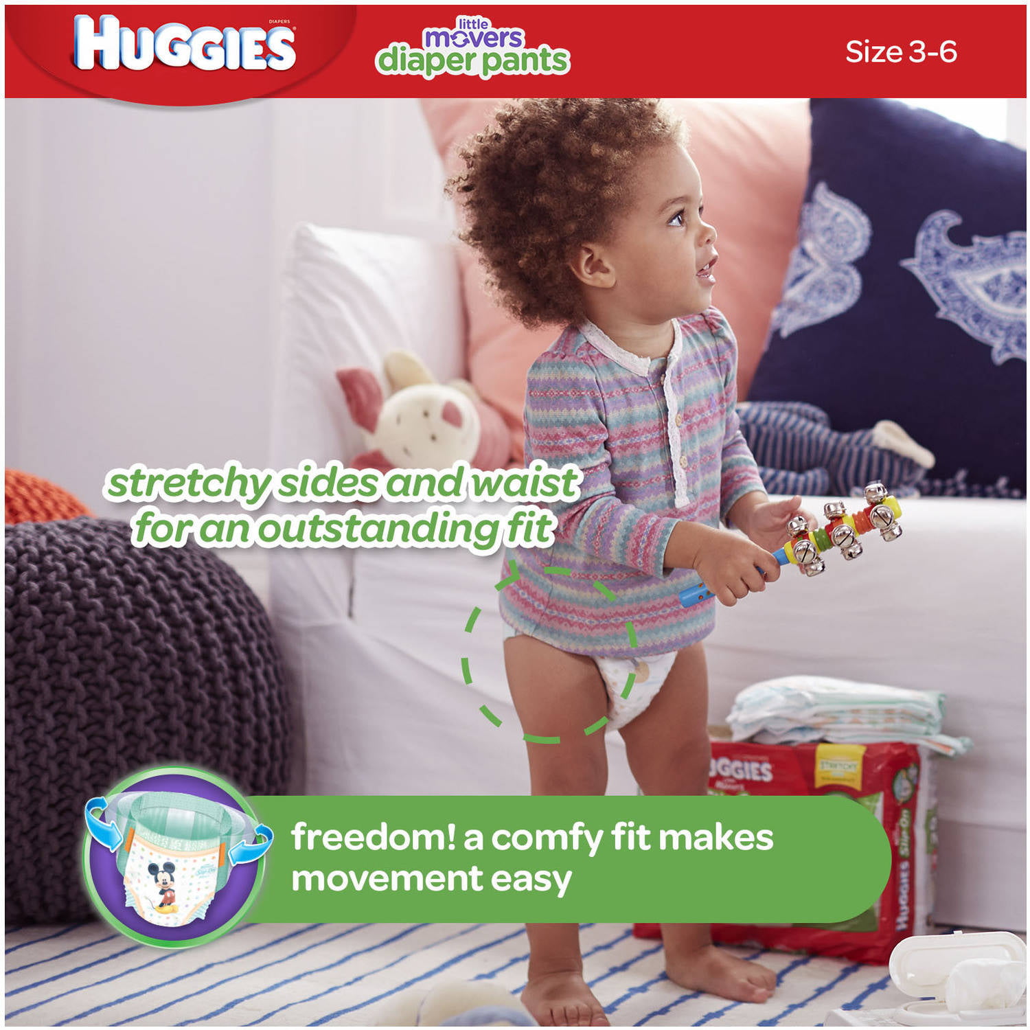 HUGGIES Little Movers Diaper Pants, Size 4, 82 count - Walmart.com