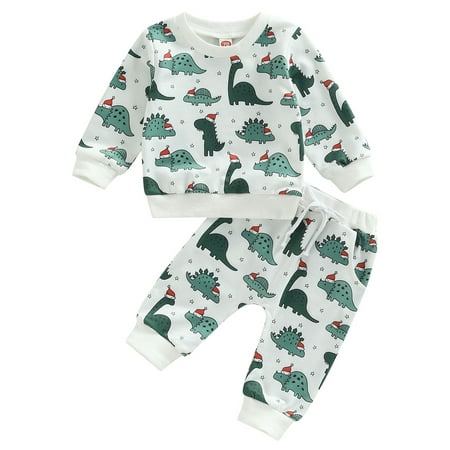 Wallarenear 2Pcs Baby Boy Christmas Dinosuar Print Sweatshirt Tops Elastic Waist Long Pants
Wallarenear 2Pcs Baby Boy Christmas Dinosuar Print Sweatshirt Tops Elastic Waist Long Pants