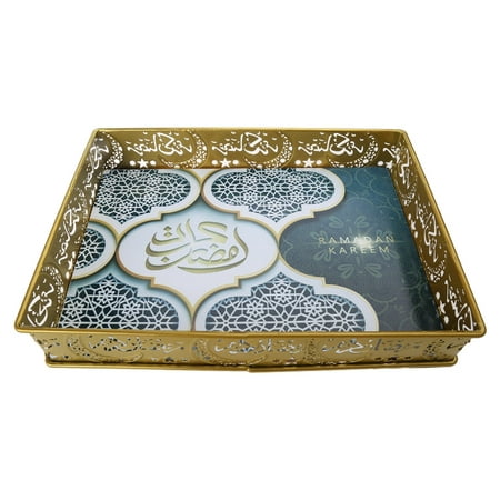 

SIEYIO Eid Mubarak Storage Tray Organization Plate Multipurpose Container Holder for Home Festival Holiday Party Serve Plate