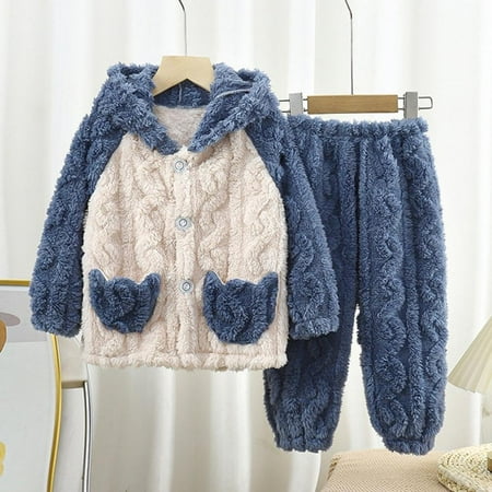 Kids Boys Girls Autumn Winter Thickened Jacquard Hooded Pajama Sets Long Sleeve Tops with Pants warm Sleeping Clothing
Kids Boys Girls Autumn Winter Thickened Jacquard Hooded Pajama Sets Long Sleeve Tops with Pants warm Sleeping Clothing
