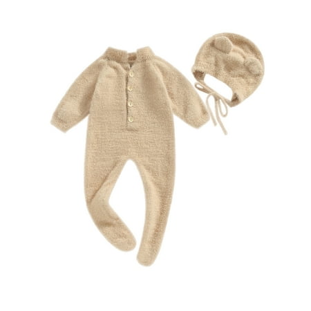 TFFR Unisex Baby Winter Plush Jumpsuit Long Sleeve Round Neck Button Closure Romper + Bear Hat
TFFR Unisex Baby Winter Plush Jumpsuit Long Sleeve Round Neck Button Closure Romper + Bear Hat