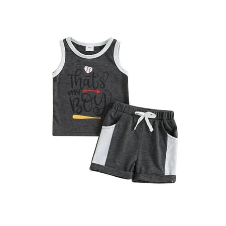 Suanret Toddler Baby Boys Vest Shorts Sets Letters Baseball Print Tank Tops Elastic Waist Shorts Summer Outfits Gray 6-9 Months
Suanret Toddler Baby Boys Vest Shorts Sets Letters Baseball Print Tank Tops Elastic Waist Shorts Summer Outfits Gray 6-9 Months
