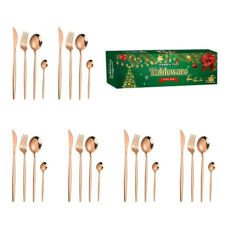 Stainless Steel Tableware|24pcs Portable Lunch Silverware Set For 6|Polished Utensils Set With Christmas Gift Box Easy To Clean Dishwasher Safe For Camping School Picnic
Stainless Steel Tableware|24pcs Portable Lunch Silverware Set For 6|Polished Utensils Set With Christmas Gift Box Easy To Clean Dishwasher Safe For Camping School Picnic