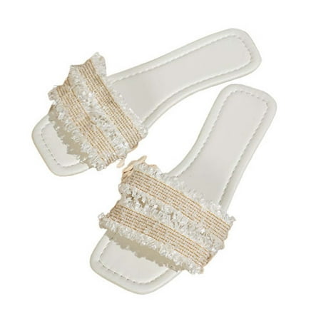 2023 Summer Savings! WJSXC Womens Sandals Clearance Womens Summer Fashion Casual Tassels Square-head Flat Bottom Slippers White 6.5
2023 Summer Savings! WJSXC Womens Sandals Clearance Womens Summer Fashion Casual Tassels Square-head Flat Bottom Slippers White 6.5