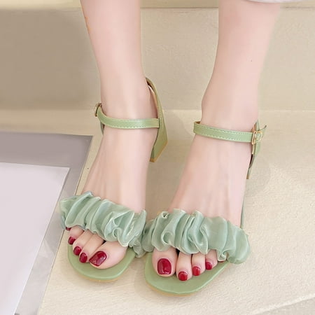 Cathalem Fashion Summer Women Sandals Heel Middle Heel Buckle Fold Open Toe Casual Womens Sandals Size 12 New Green 9
Cathalem Fashion Summer Women Sandals Heel Middle Heel Buckle Fold Open Toe Casual Womens Sandals Size 12 New Green 9