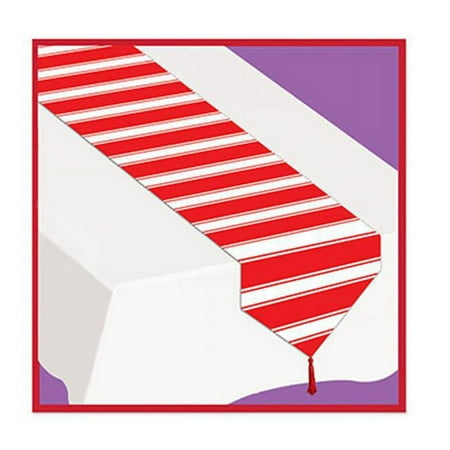 Printed Red & White Stripes Table Runner Pack Of 12