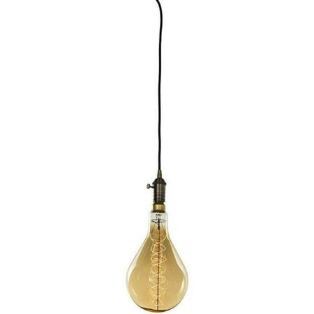 1-Light Warm Gold Vintage Pendant Socket and Canopy with Incandescent 60W Pear Shaped Grand Nostalgic Spiral Light Bulb
1-Light Warm Gold Vintage Pendant Socket and Canopy with Incandescent 60W Pear Shaped Grand Nostalgic Spiral Light Bulb