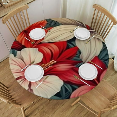 HAOXIT Round Fitted Tablecloth with Elastic Edge Fitted Table Cloth for Round Table Palm Poppy Flower Circular Table Cover Waterproof Wipeable Round Elastic Table Cloth 42-46
HAOXIT Round Fitted Tablecloth with Elastic Edge Fitted Table Cloth for Round Table Palm Poppy Flower Circular Table Cover Waterproof Wipeable Round Elastic Table Cloth 42-46