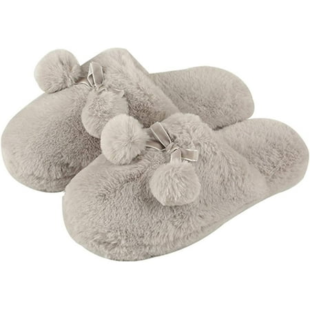 PIKADINGNIS Fuzzy Soft Women Slippers Winter Warm Floor Slippers with Dangle Balls
PIKADINGNIS Fuzzy Soft Women Slippers Winter Warm Floor Slippers with Dangle Balls