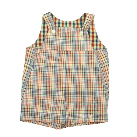 Pre-owned Samara Boys Blue | Red Plaid Romper size: 24 Months