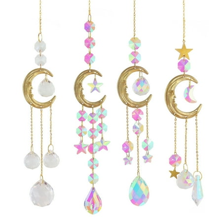 Faux Crystal Sun Catcher Pendant Rainbow Prism Wind Chimes Star Moon Hanging Pendant for Home Window Decor D
Faux Crystal Sun Catcher Pendant Rainbow Prism Wind Chimes Star Moon Hanging Pendant for Home Window Decor D