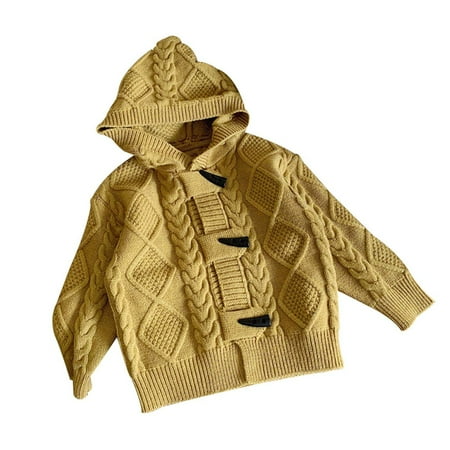 Sobgg25 Baby Toddler Boys Hooded Cardigan Sweater Girls Cable Knit Button Down Jacket Outwear Winter Coat Tops Clothes Size 4-5 Years
Sobgg25 Baby Toddler Boys Hooded Cardigan Sweater Girls Cable Knit Button Down Jacket Outwear Winter Coat Tops Clothes Size 4-5 Years