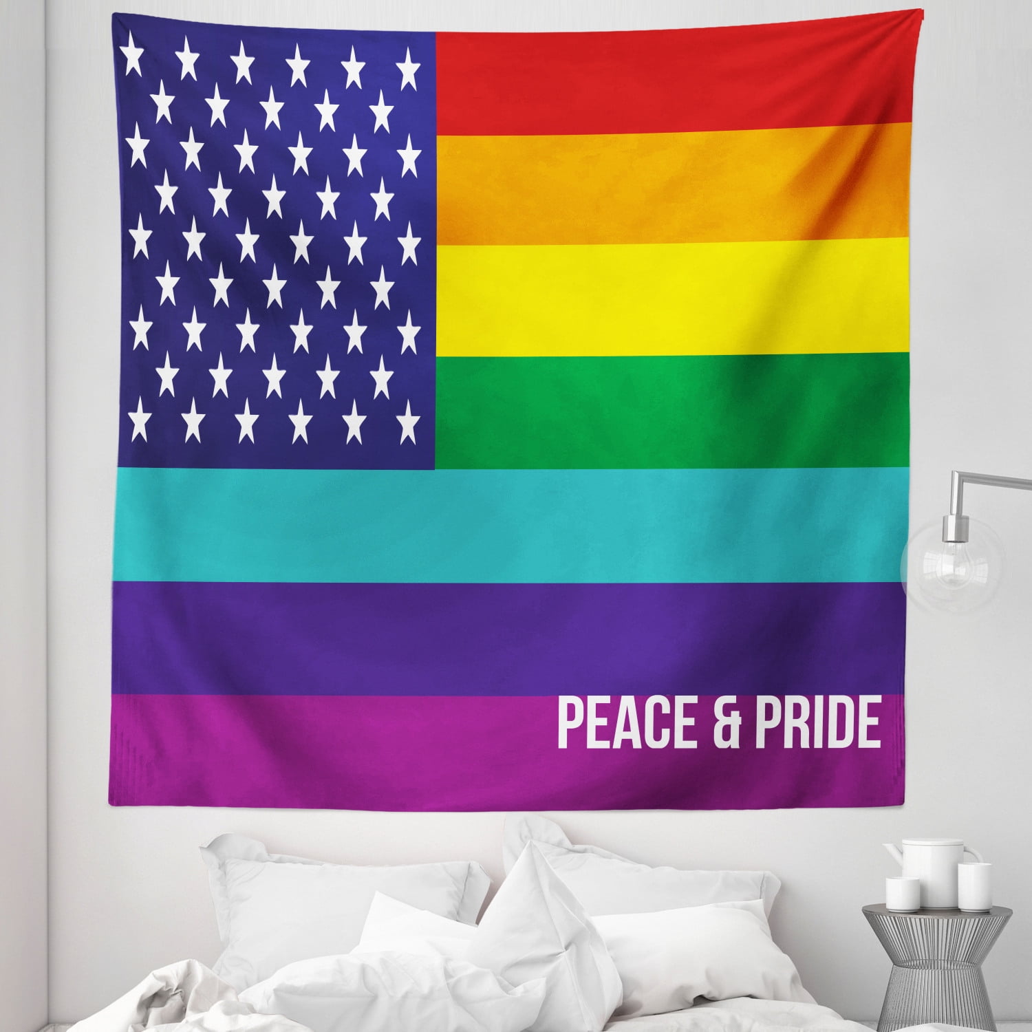 American Flag Tapestry Mixed Flag Design American And Lgbt Gay Lesbian