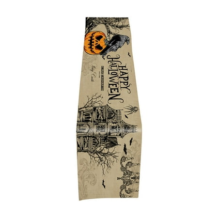 Haswue Tablecloth Creepy Halloween Skeleton Skull Spooky Satin Dense Linen