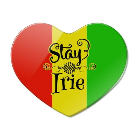 Stay Irie Rastafarian Flag Heart Acrylic Fridge Refrigerator Magnet