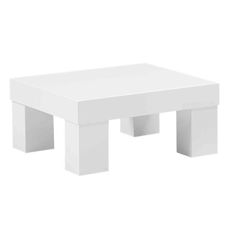 Contemporary White Square Low-Profile End Table