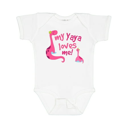 Inktastic My Yaya Loves Me Granddaughter Dinosaur Gift Baby Girl Bodysuit