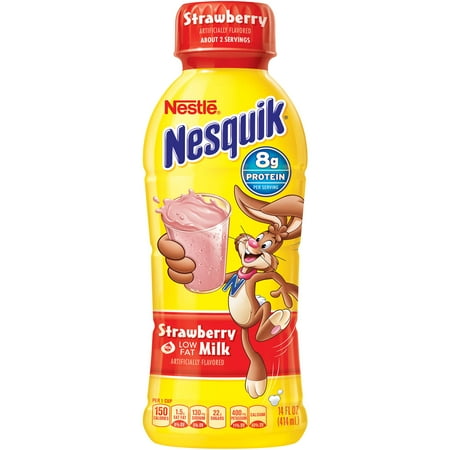 nesquik strawberry milk nestle walmart oz fat bottle flavored low fl