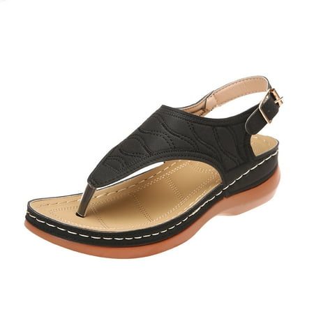 Female Sandals Slope Heel Flip Flops Clip Toe Summer Cool Shoes