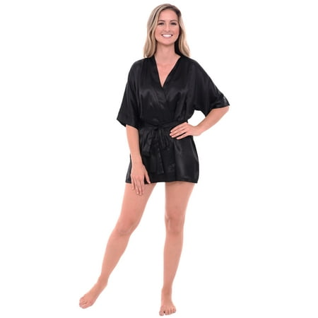Del Rossa Womens Soild Color Satin Robe Short Dressing Gown for Her Black Small
Del Rossa Womens Soild Color Satin Robe Short Dressing Gown for Her Black Small