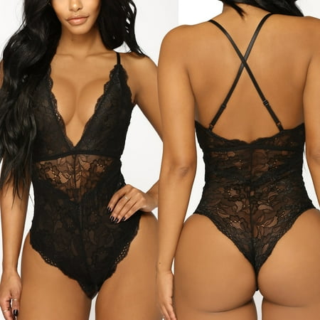Knosfe Deep V Babydoll Lingerie for Women Sleepwear Sexy Cross Back Teddy Halter Lace Nightwear Bodysuit
Knosfe Deep V Babydoll Lingerie for Women Sleepwear Sexy Cross Back Teddy Halter Lace Nightwear Bodysuit